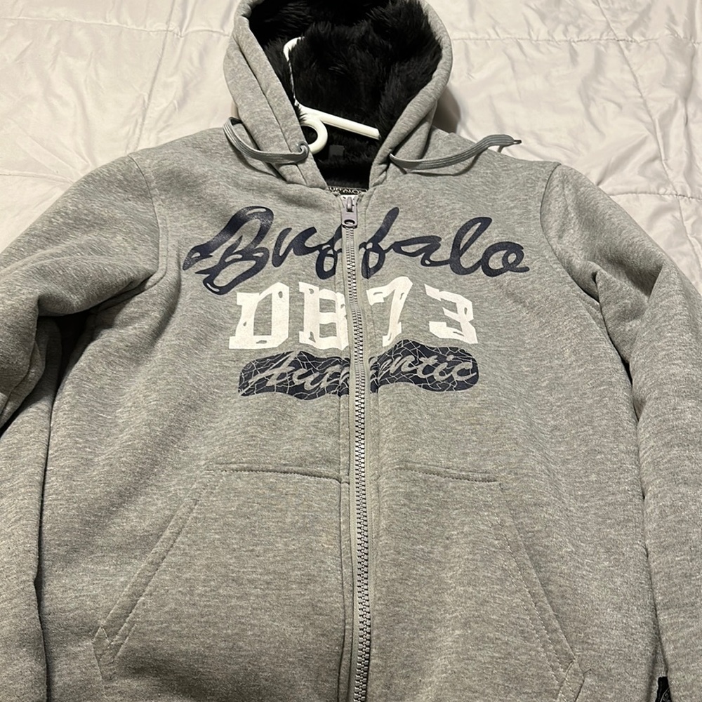 Buffalo Hooded Men’s faux fur lined sweatshirt